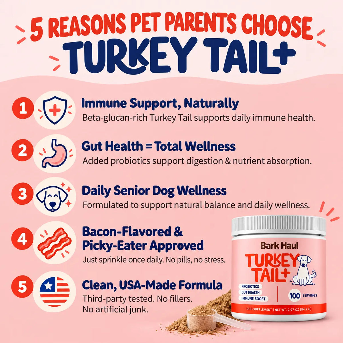 Turkey Tail for Dogs – Probiotics, Gut & Immune Support | Bark Haul