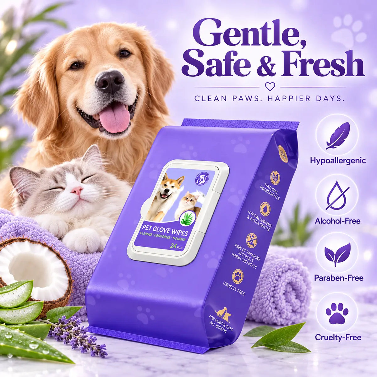 Disposable Glove Wipes for Dogs — The 60-Second Waterless Bath