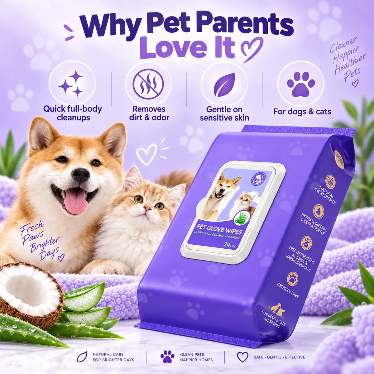 Disposable Glove Wipes for Dogs — The 60-Second Waterless Bath
