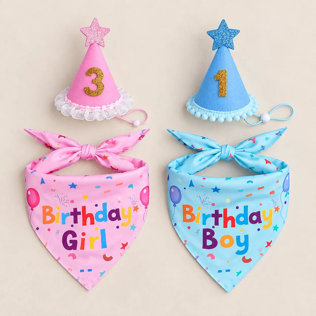 Dog Birthday Bandana and Party Hat