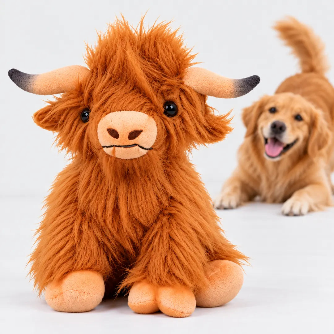 FluffMoo™ Highland Cow Dog Toy