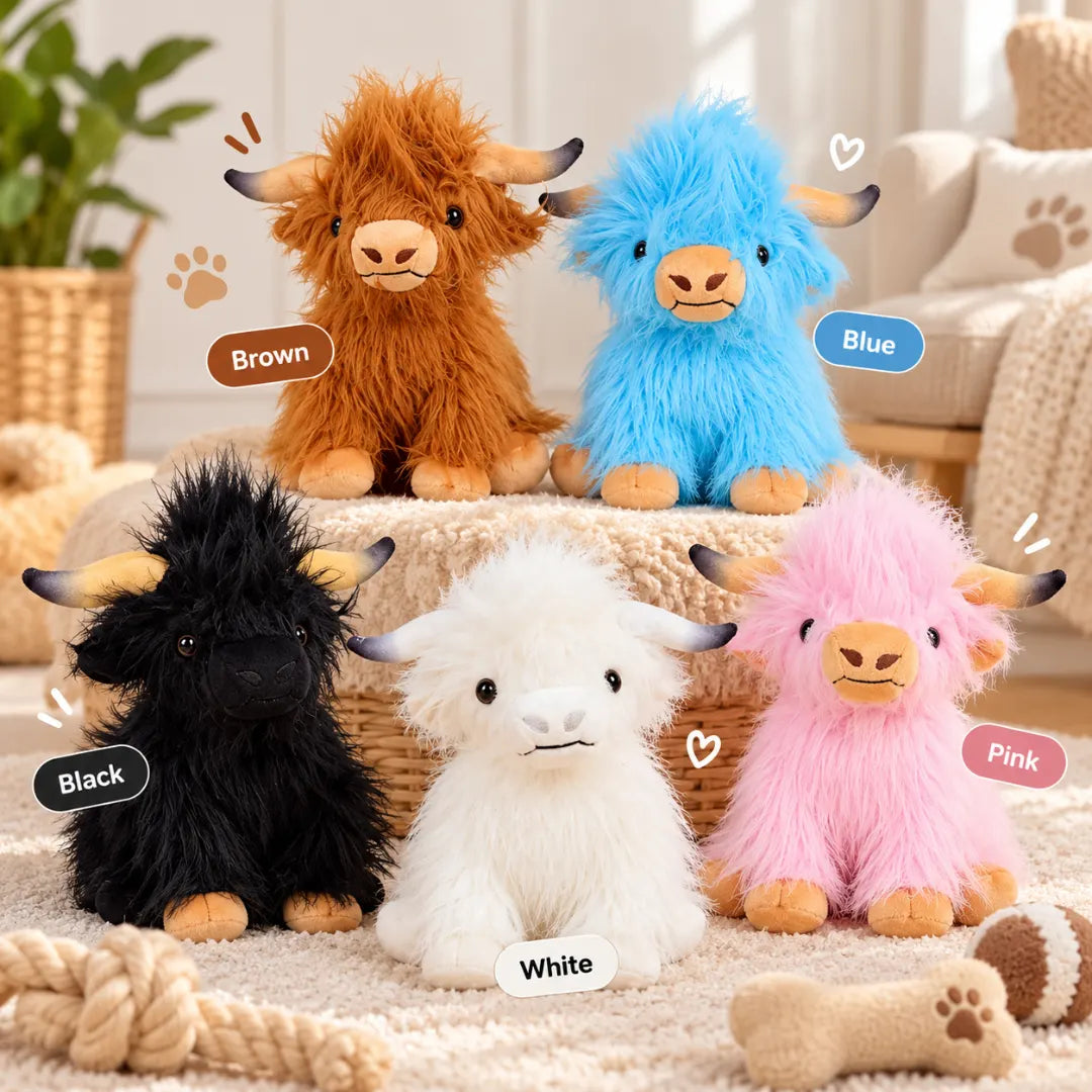 FluffMoo™ Highland Cow Dog Toy
