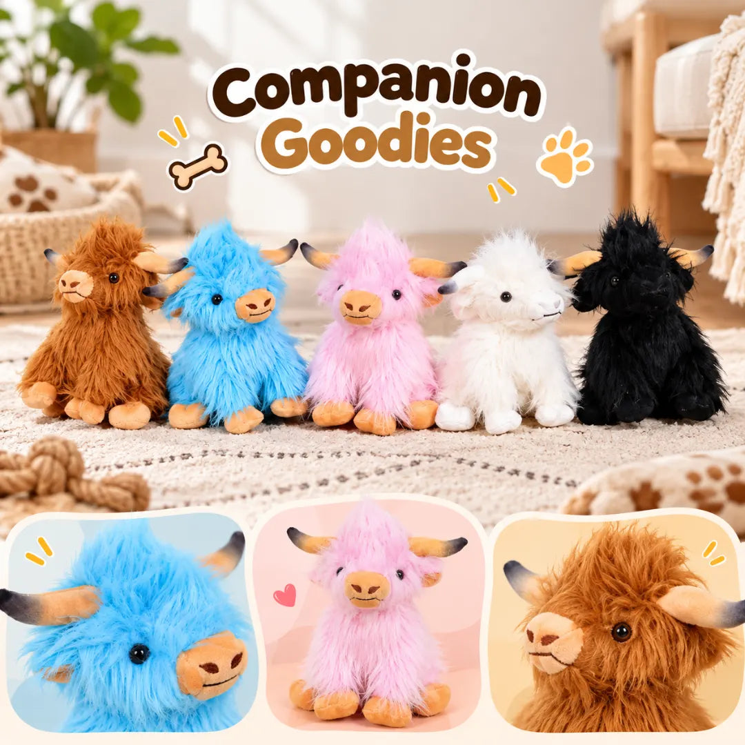 FluffMoo™ Highland Cow Dog Toy