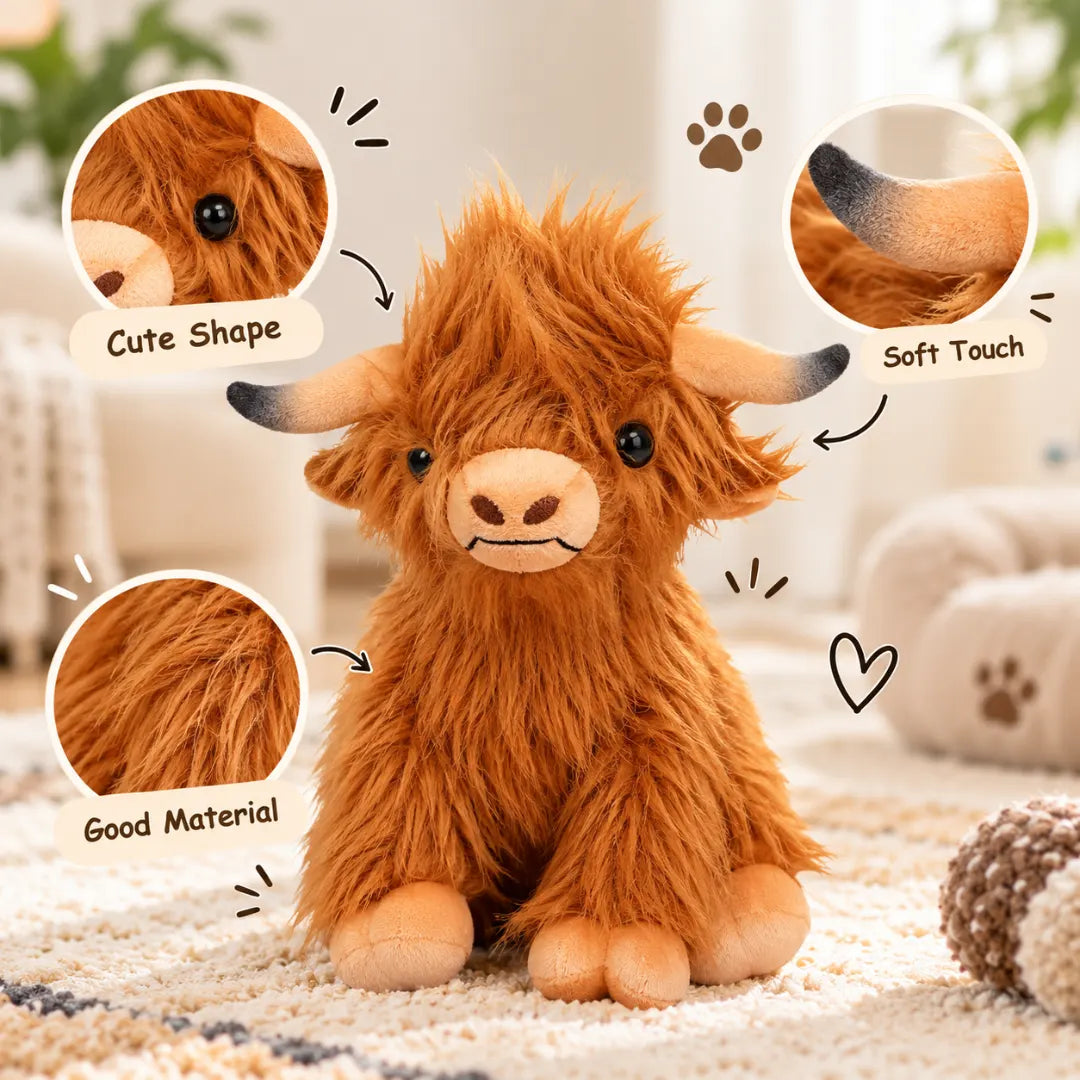 FluffMoo™ Highland Cow Dog Toy
