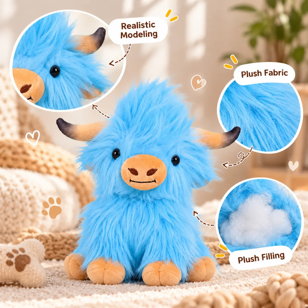 FluffMoo™ Highland Cow Dog Toy