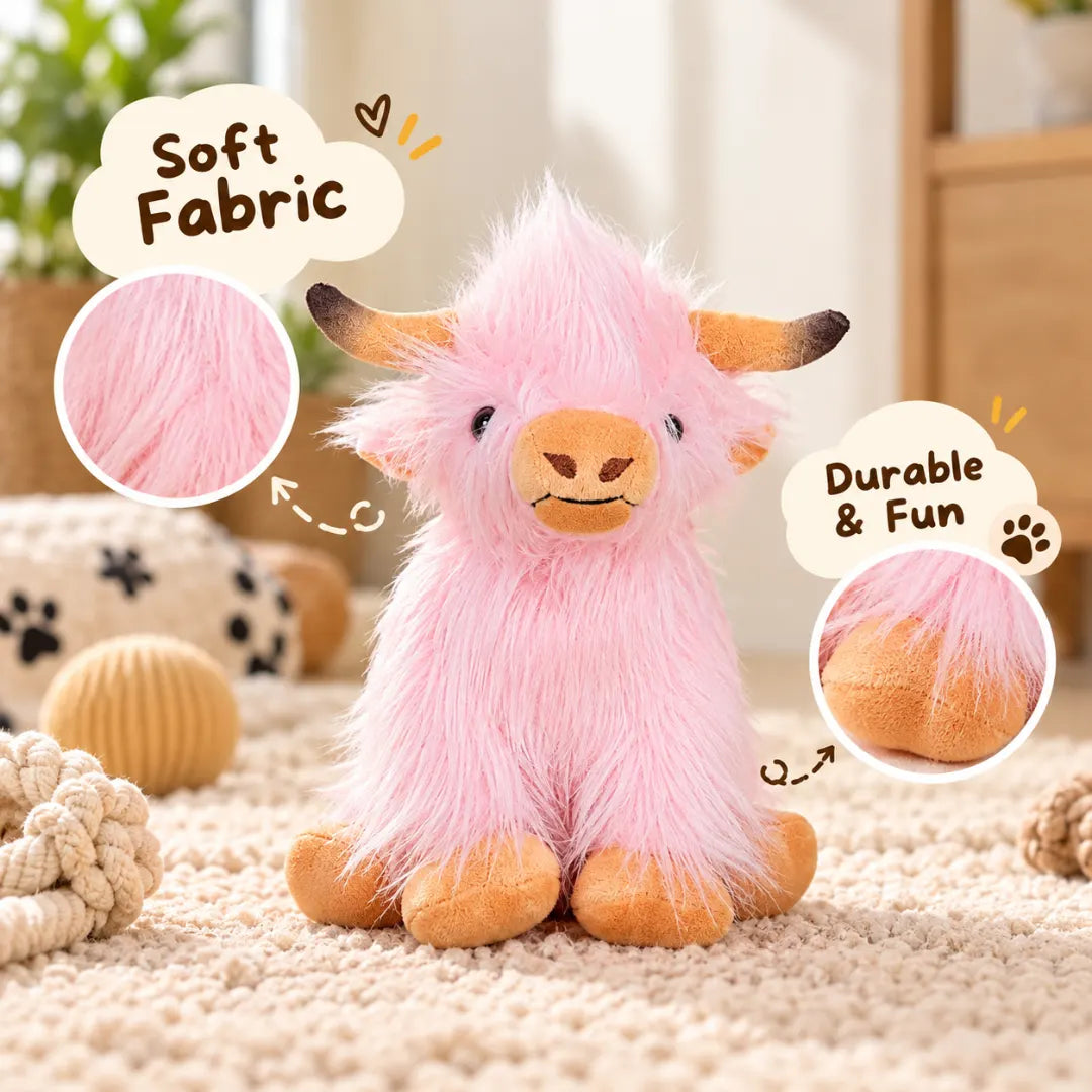FluffMoo™ Highland Cow Dog Toy