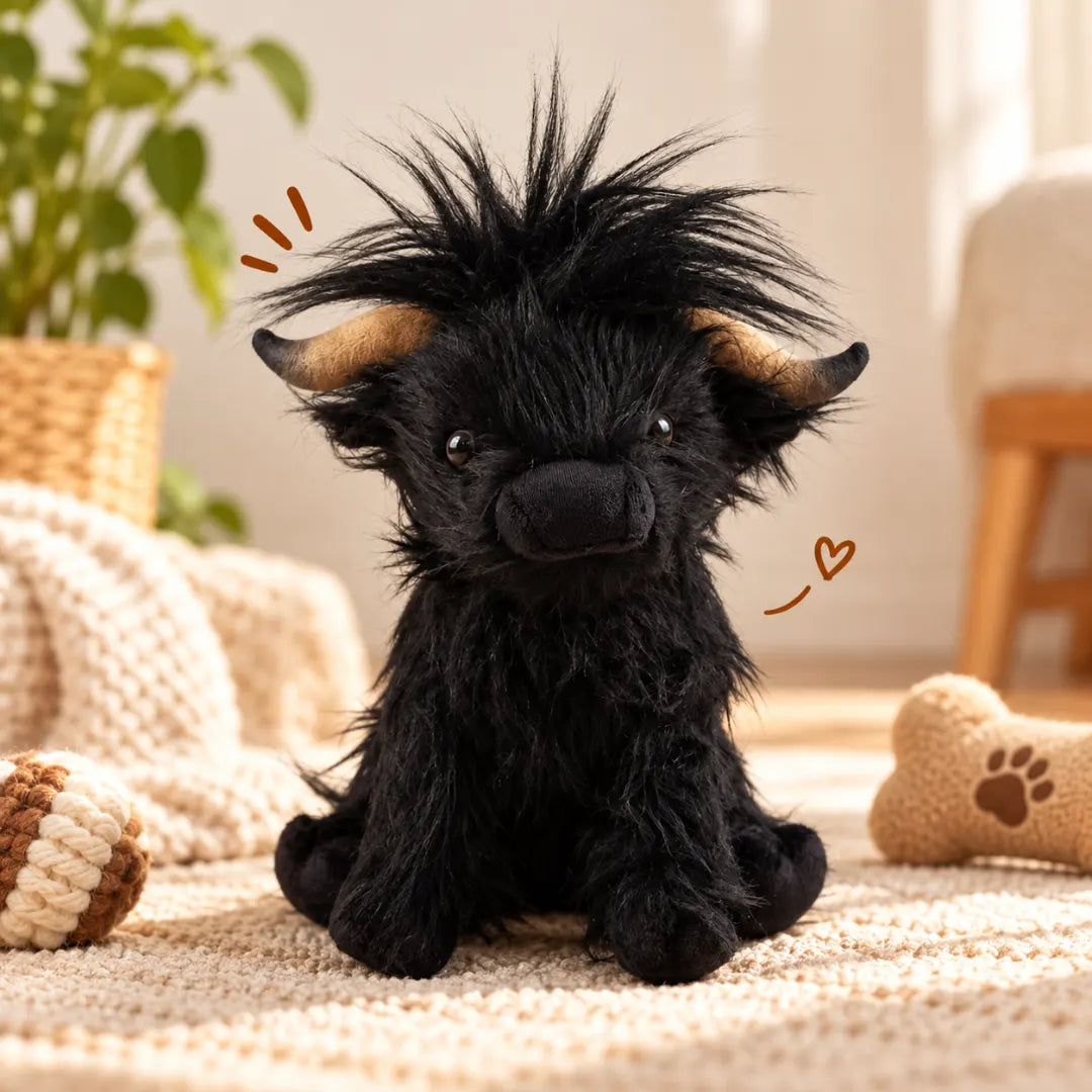 FluffMoo™ Highland Cow Dog Toy