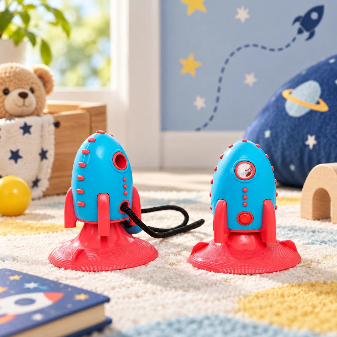 PawBlast™ Dental Rocket Dog Toy | With Floor Stick