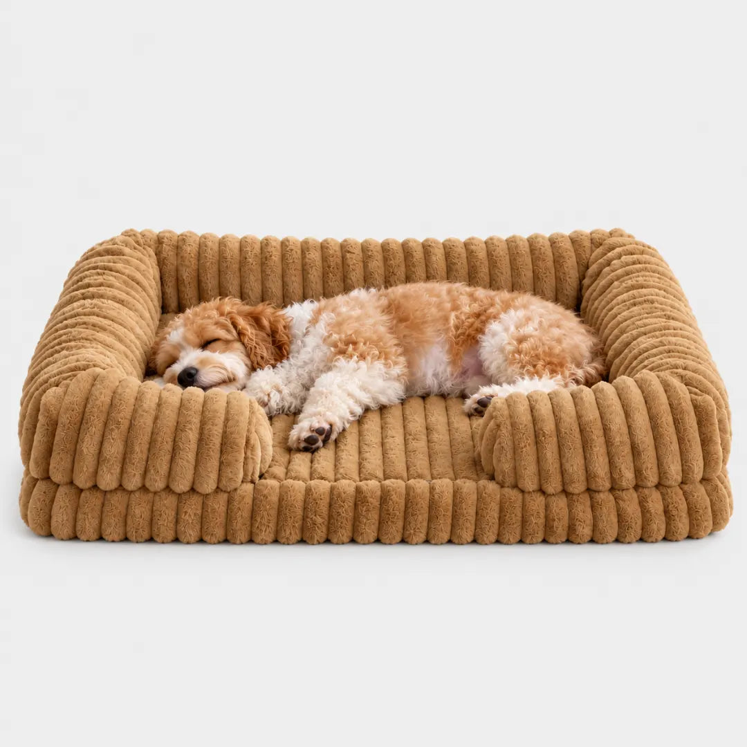 PawLounge™ Ribbed Sofa Dog Bed