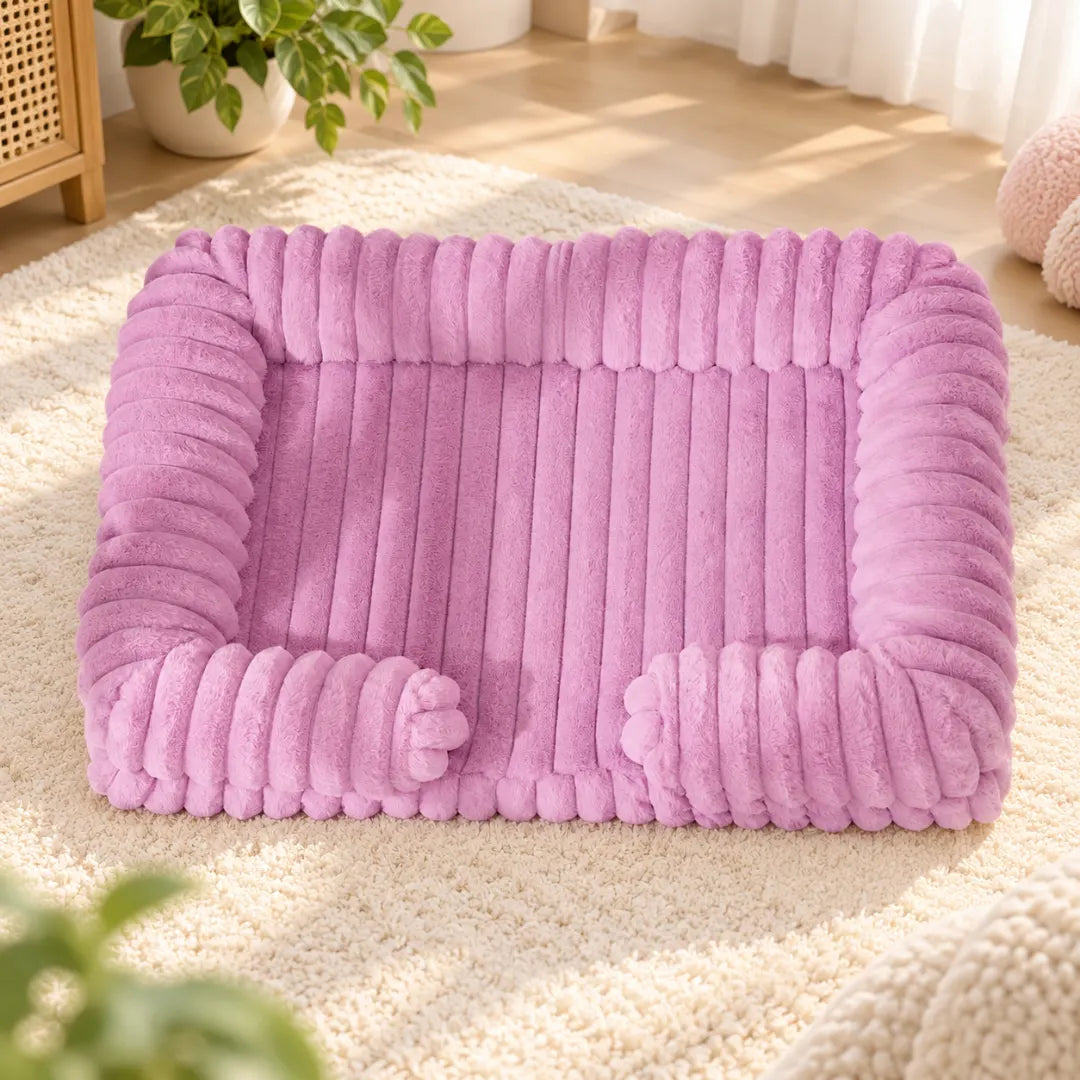 PawLounge™ Ribbed Sofa Dog Bed