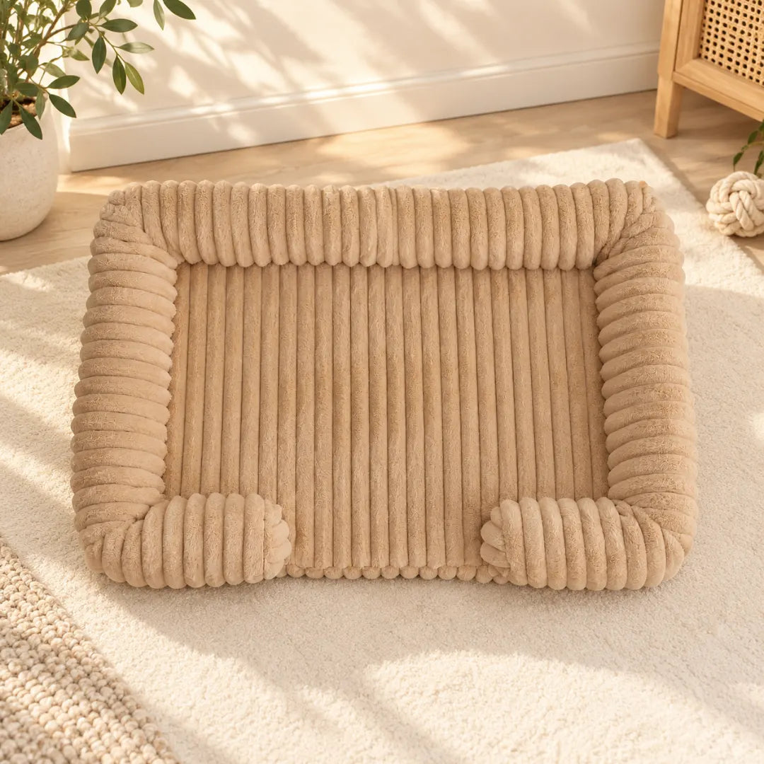 PawLounge™ Ribbed Sofa Dog Bed