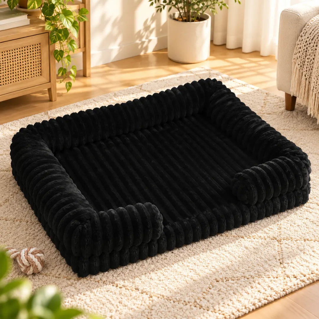 PawLounge™ Ribbed Sofa Dog Bed