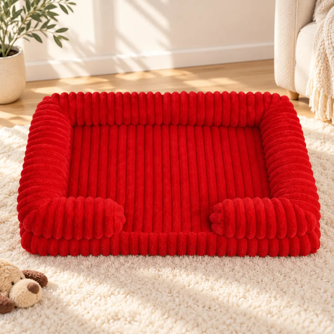 PawLounge™ Ribbed Sofa Dog Bed