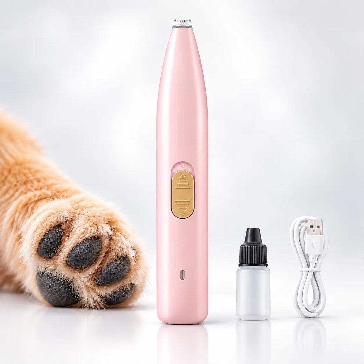 Pink dog paw hair trimmer