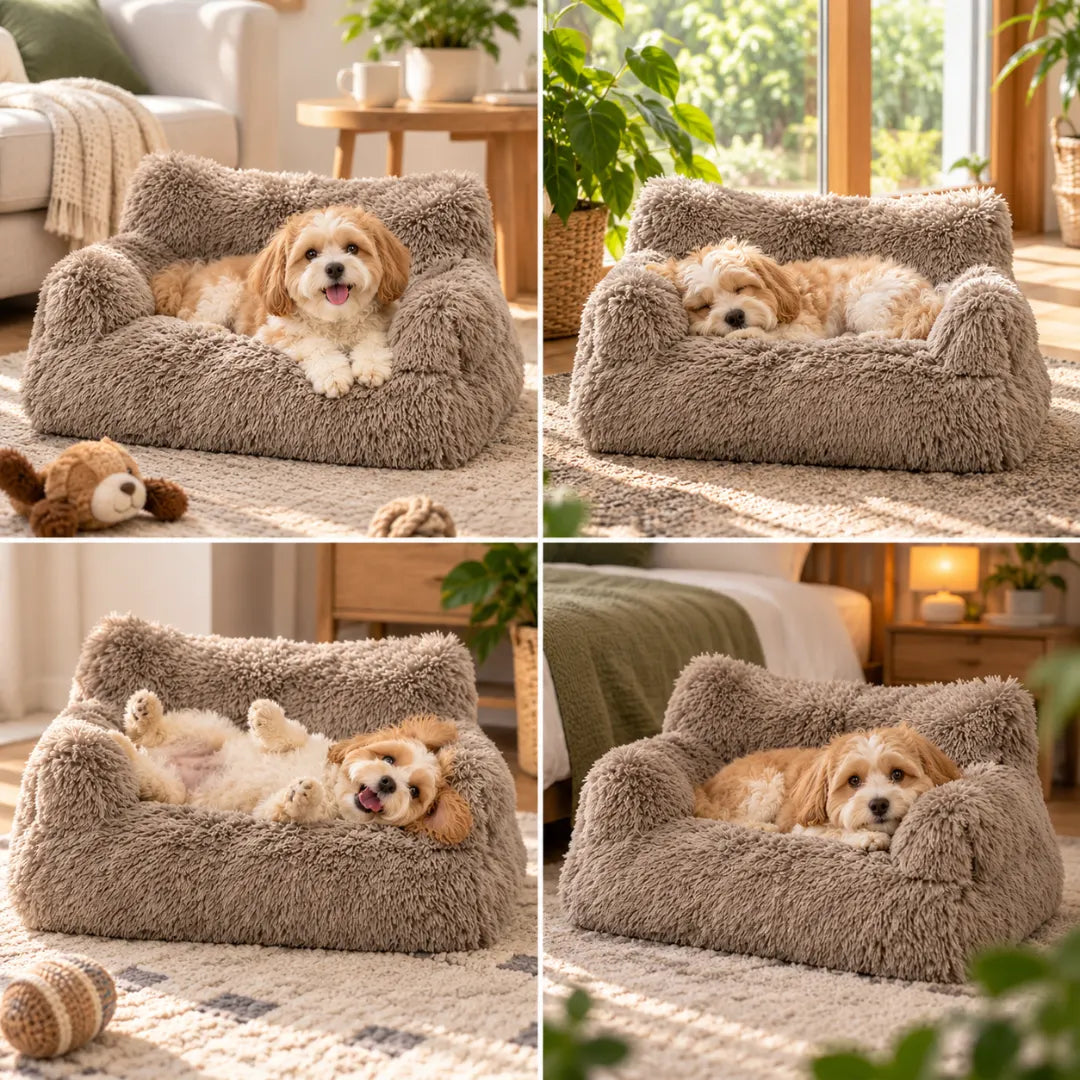 PurrLounge™ Plush Pet Sofa | Soft Pet Couch