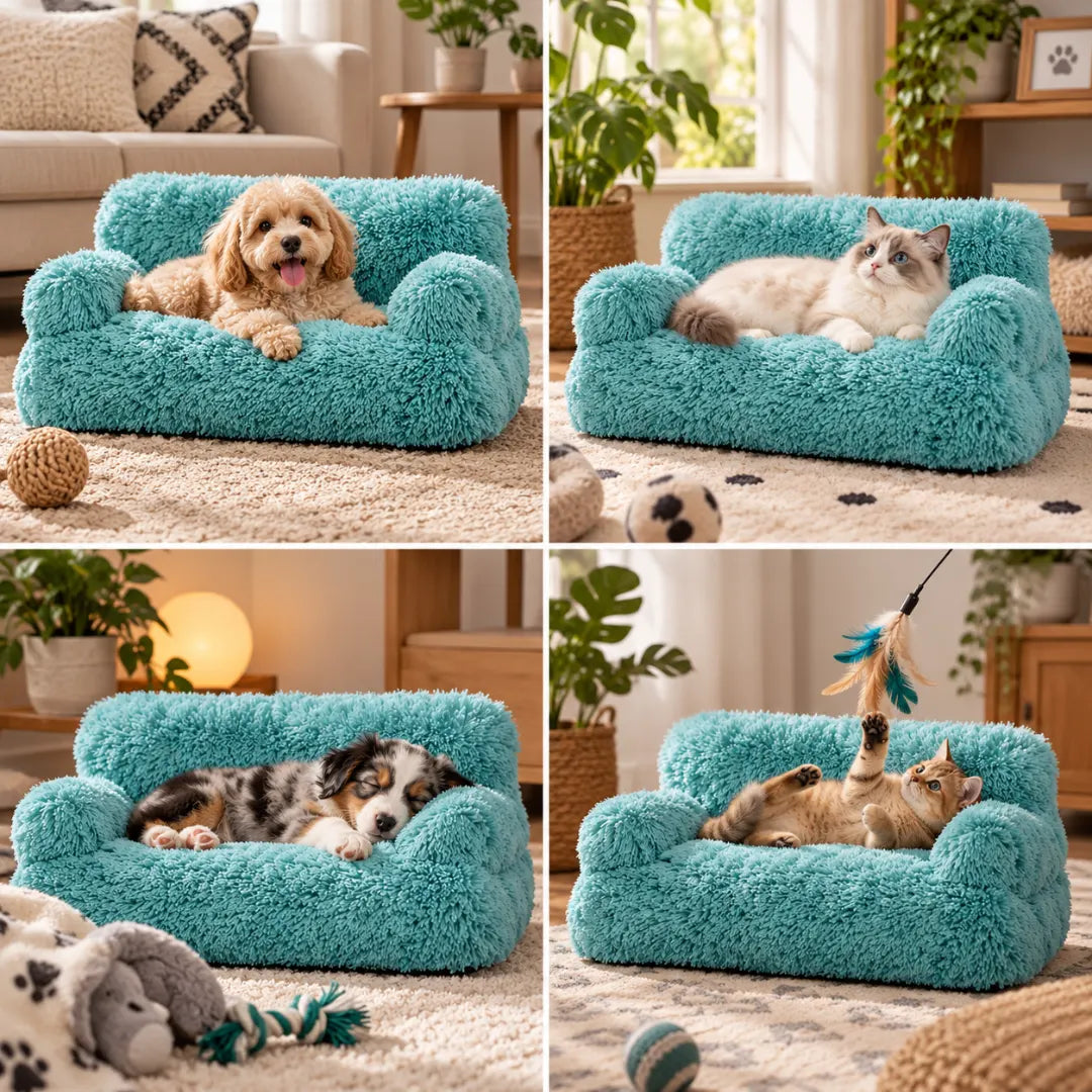 PurrLounge™ Plush Pet Sofa | Soft Pet Couch