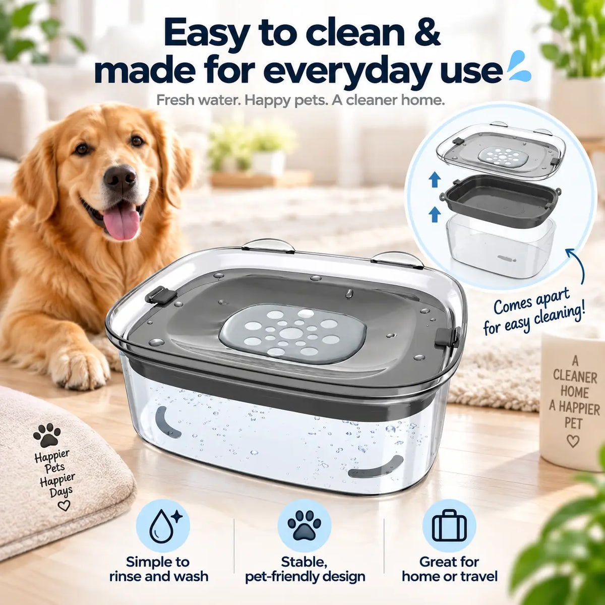 Spill Proof Dog Water Bowl