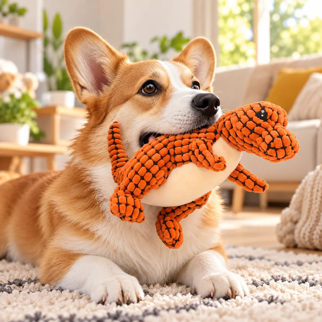 TuggyRex™ Durable Plush Dog Toy | Puppy Chew Toy