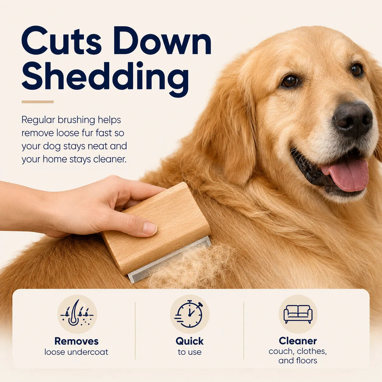 Dog Brush for Shedding & Grooming
