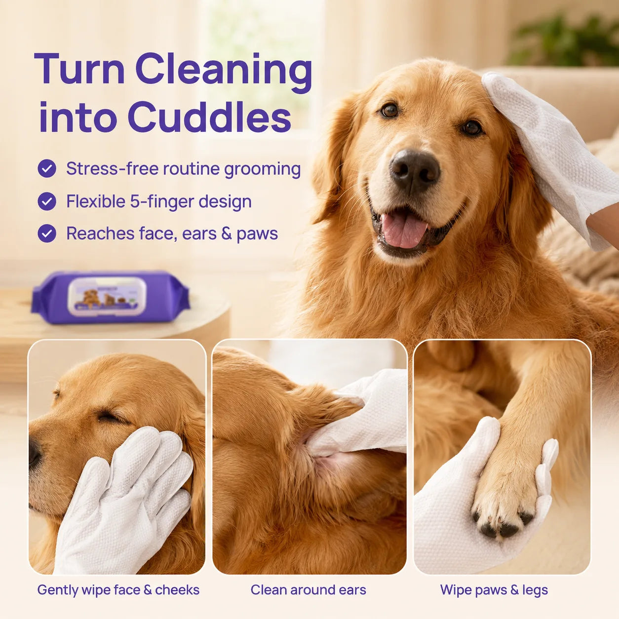 Disposable Glove Wipes for Dogs — The 60-Second Waterless Bath