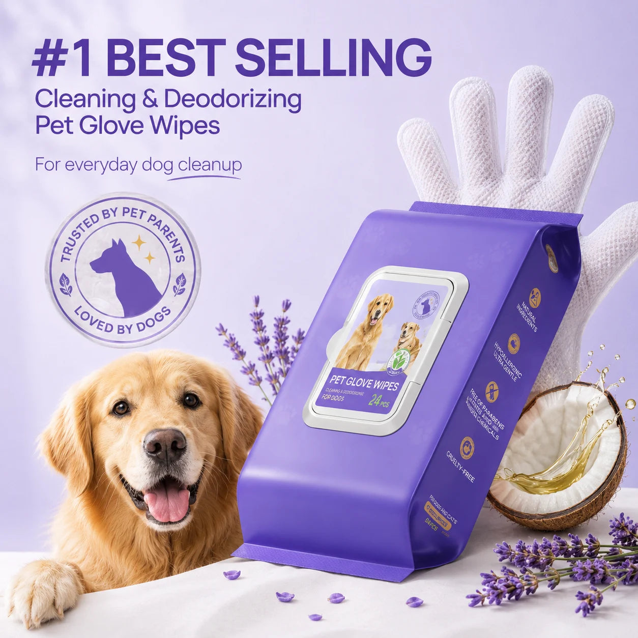 Disposable Glove Wipes for Dogs — The 60-Second Waterless Bath